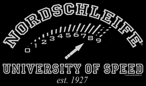 T-shirt print "NORDSCHLEIFE® UNIVERSITY OF SPEED est. 1927"